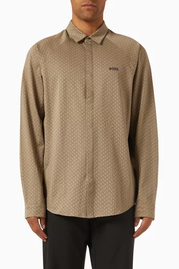 Button-up Shirt in Cotton Piqué