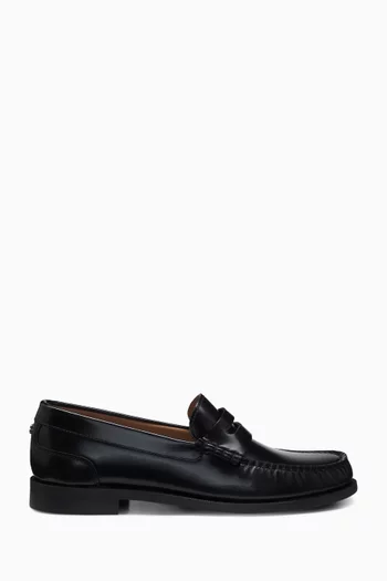 Lycia Penny-trim Loafers in Leather