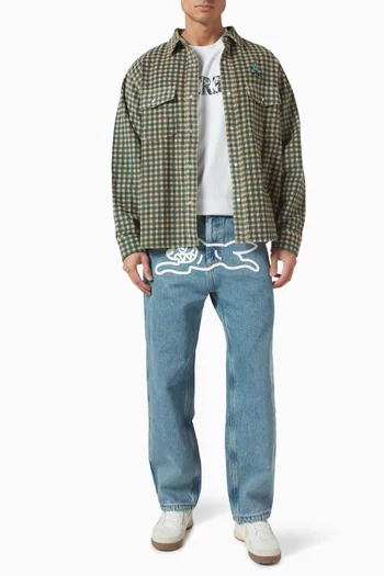 Check Pants in Denim