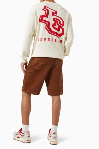 Waffle Long Sleeve T-shirt in Cotton