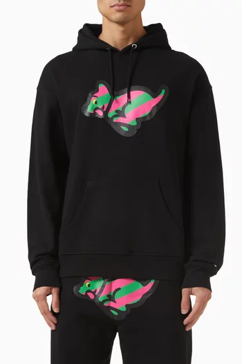 Running Puppy Hoodie in Cotton Loopback