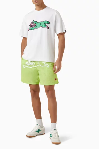 Running Dog Swim Shorts in Nylon