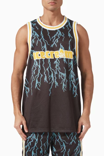 Soft Serve Lightning Basketball Top in Mesh