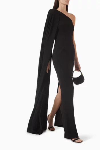 Athena One-shoulder Gown in Crepe