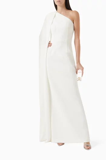Athena One-shoulder Gown in Crepe