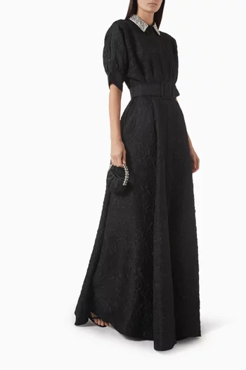 Esther Diamanté-collar Gown