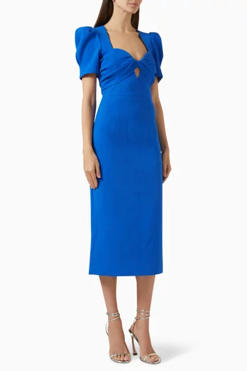 Antonella Midi Dress in Bonded Crepe