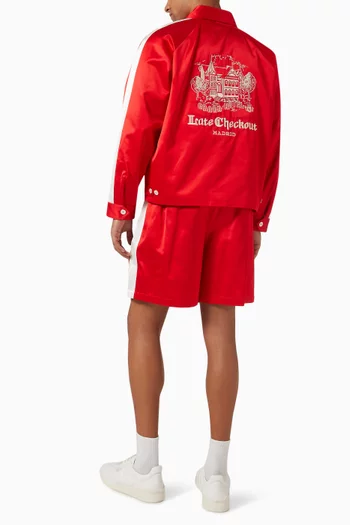 Red Grand Hotel Sukajan Jacket in Satin
