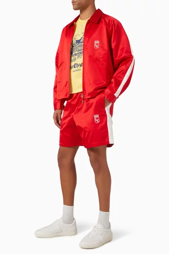 Red Grand Hotel Shorts in Satin