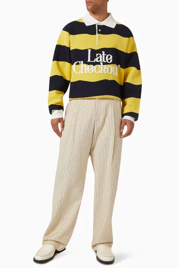 Striped Rugby Polo Shirt in Cotton