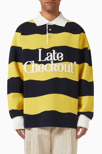 Striped Rugby Polo Shirt in Cotton