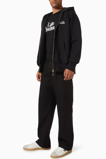 Logo Zipper Hoodie in Cotton