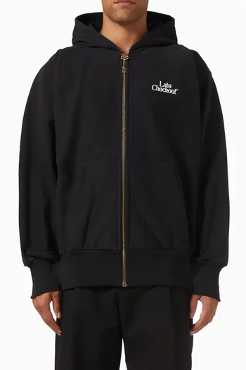Logo Zipper Hoodie in Cotton