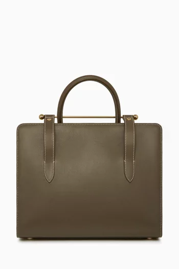 Midi Tote Bag in Leather