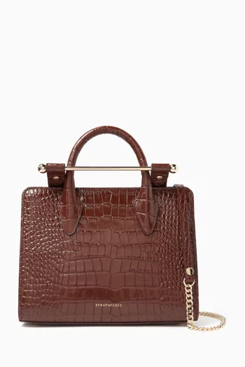 The Strathberry Mini Tote Bag in Croc-embossed Leather