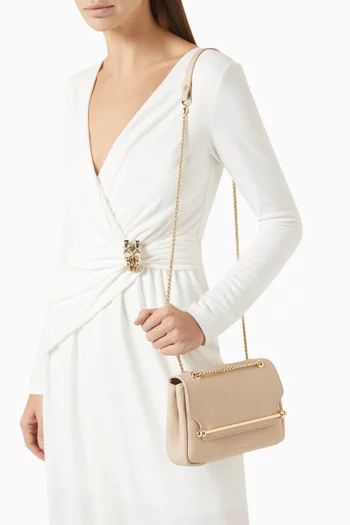 Mini East West Shoulder Bag in Grained Leather