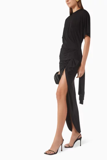 Side-cowl Drape T-shirt in Viscose