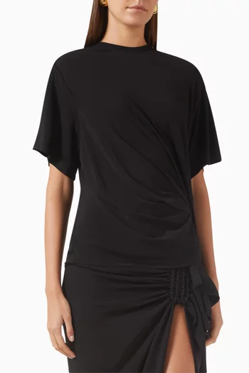 Side-cowl Drape T-shirt in Viscose
