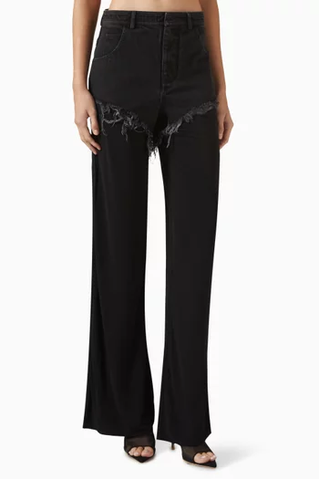 Duke Splice Pants in Denim & Jersey