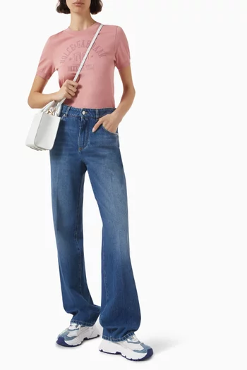 Pressed Pleat Straight-leg Jeans