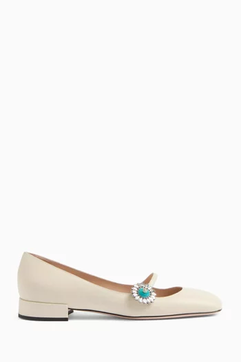 Mary-Jane Ballet Flats in Kidskin