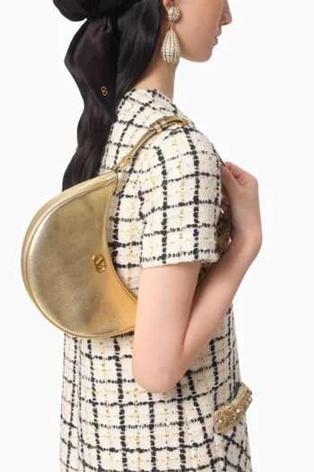 Mini VLOGO Signature Hobo Shoulder Bag in Laminated Calfskin