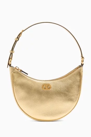 Mini VLOGO Signature Hobo Shoulder Bag in Laminated Calfskin