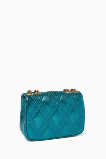 Small Quiltie 67 Shoulder Bag in Metallic Leather