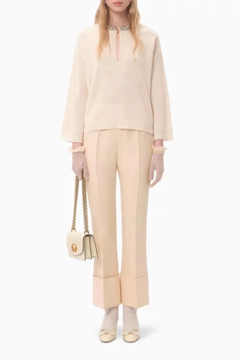 Embroidered Sweater in Wool