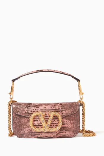 Small Locò Shoulder Bag in Tejus Leather