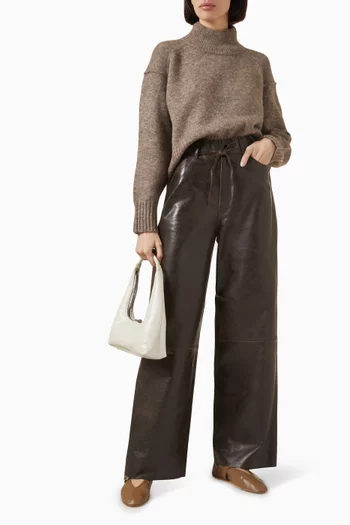 Elijah Flared Pants in Leather