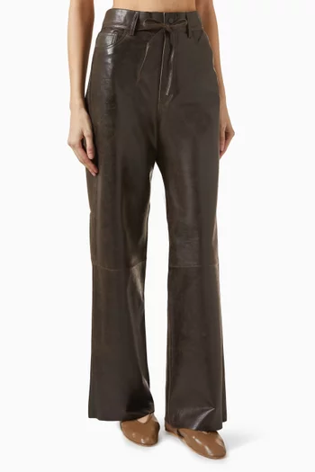 Elijah Flared Pants in Leather