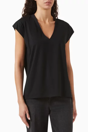 Le Mid Rise V-neck T-shirt in Pima Cotton