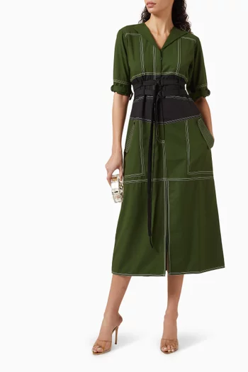 Zambia Midi Dress in Twill