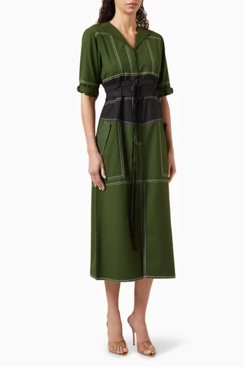Zambia Midi Dress in Twill