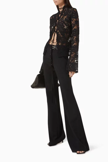 Gilly Belted Pants in Wool Blend