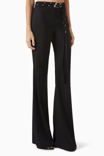 Gilly Belted Pants in Wool Blend