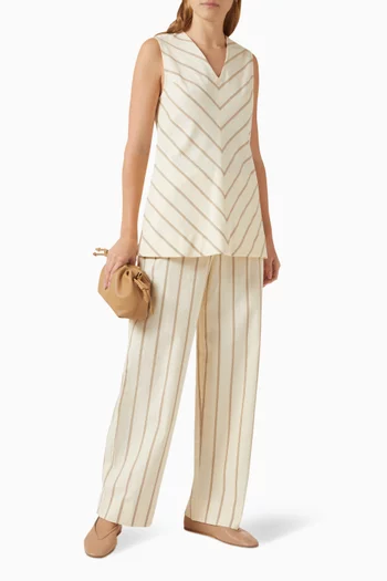 Marteret Stripe Top in Linen