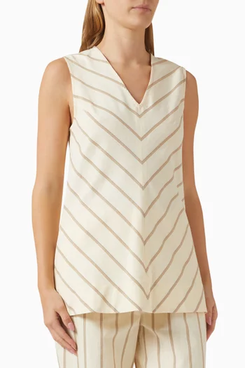 Marteret Stripe Top in Linen