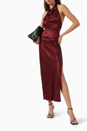 Open-back Halter Top in Satin