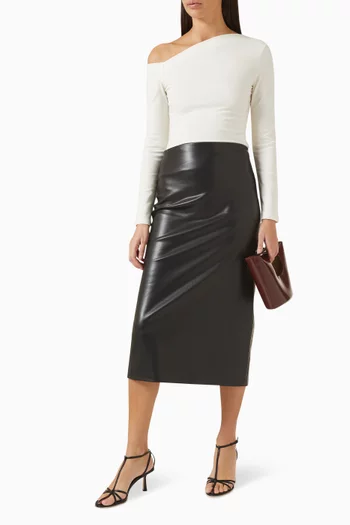 Exposed-shoulder Top in Cotton Blend