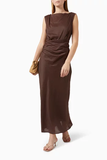 Adelia Maxi Dress in Ramie Blend