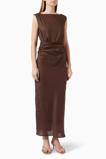 Adelia Maxi Dress in Ramie Blend