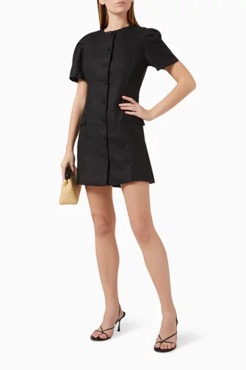 Emma Mini Dress in Linen