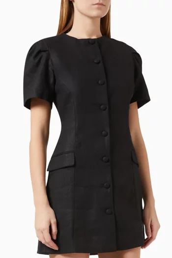 Emma Mini Dress in Linen