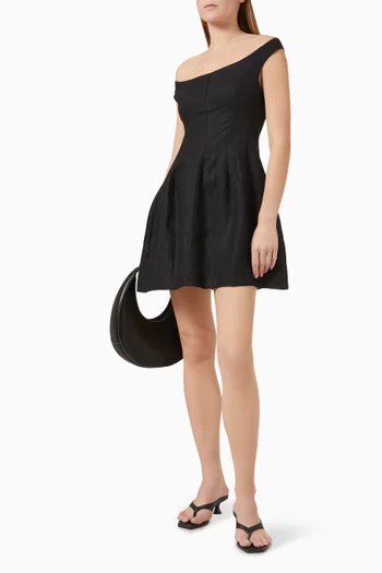 Olmeto Off-shoulder Mini Dress in Linen