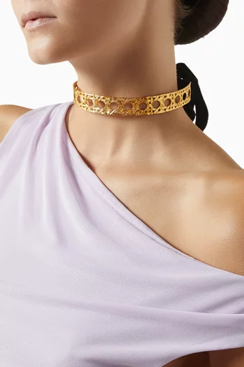 Khaizaran Choker Necklace in 22kt Gold-plated Brass