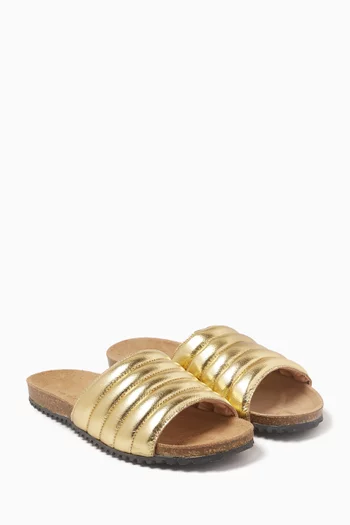Billie Sandals in Leather & Cork