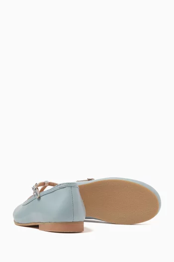 Olivia Double Strap Ballerinas in Leather