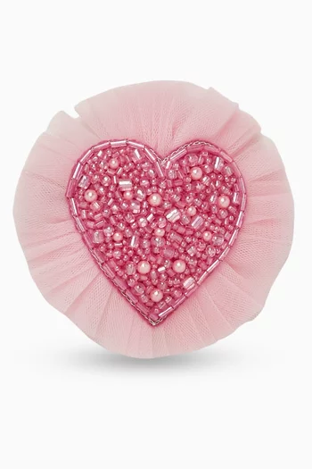 Ruffle Heart Love Hairclip
